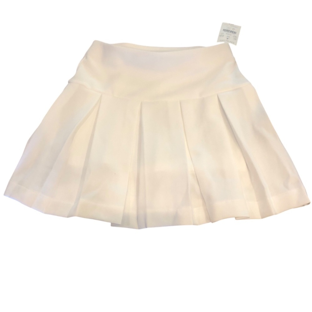 NWT Crewcuts Sz 6-7 White Mini Pleated Tennis Skater